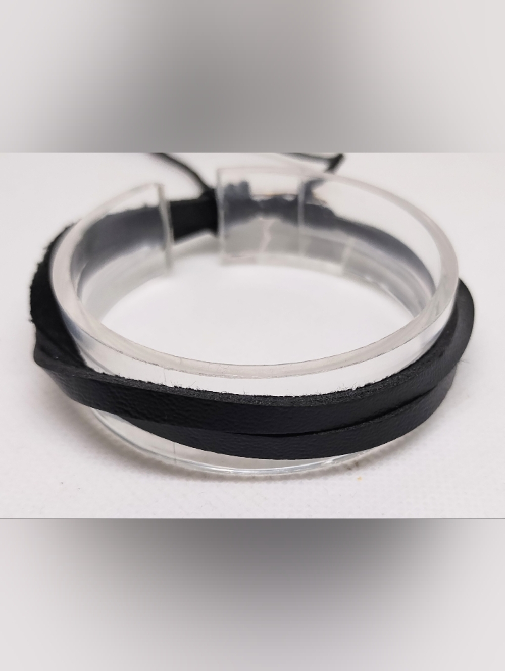 Men's Bracelet Leather‎ Layered Black New G9